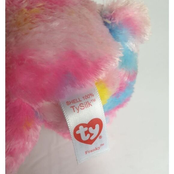Ty Beanie Boos "Franky" TySilk Multicolor Plush Bear 6" Stuffed Animal Toy - Picture 7 of 7
